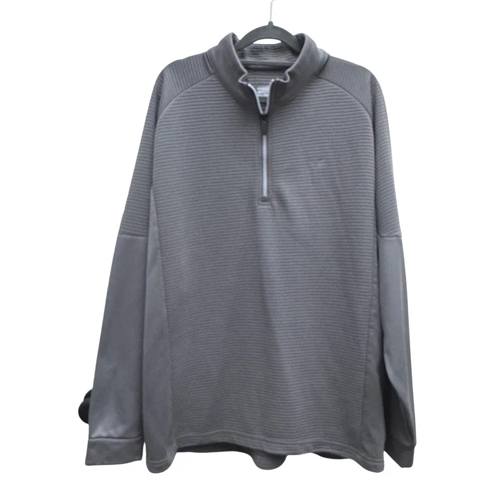 Callaway Opti-Dri Quarter Zip Pullover Gray Ribbed Golf Performance Sweater XL